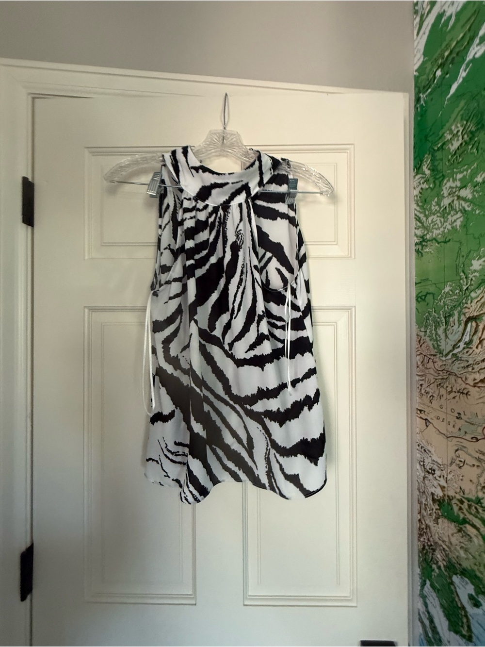 INC - Black & White Zebra Print Halter Top - Small